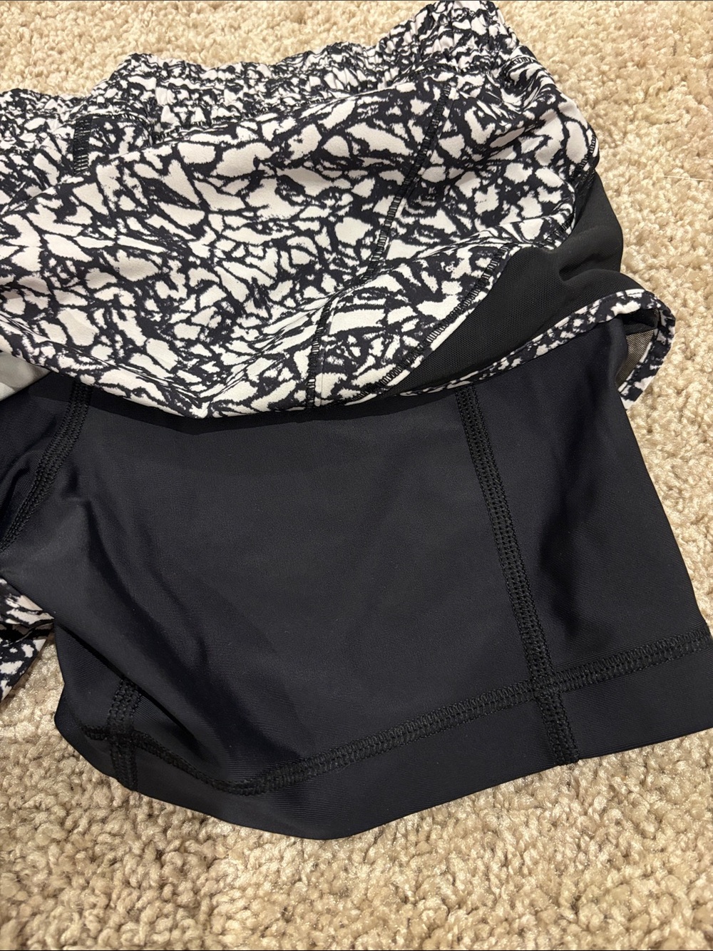 lululemon athletica Black and White Printed Athletic Shorts - Picture 4 of 4